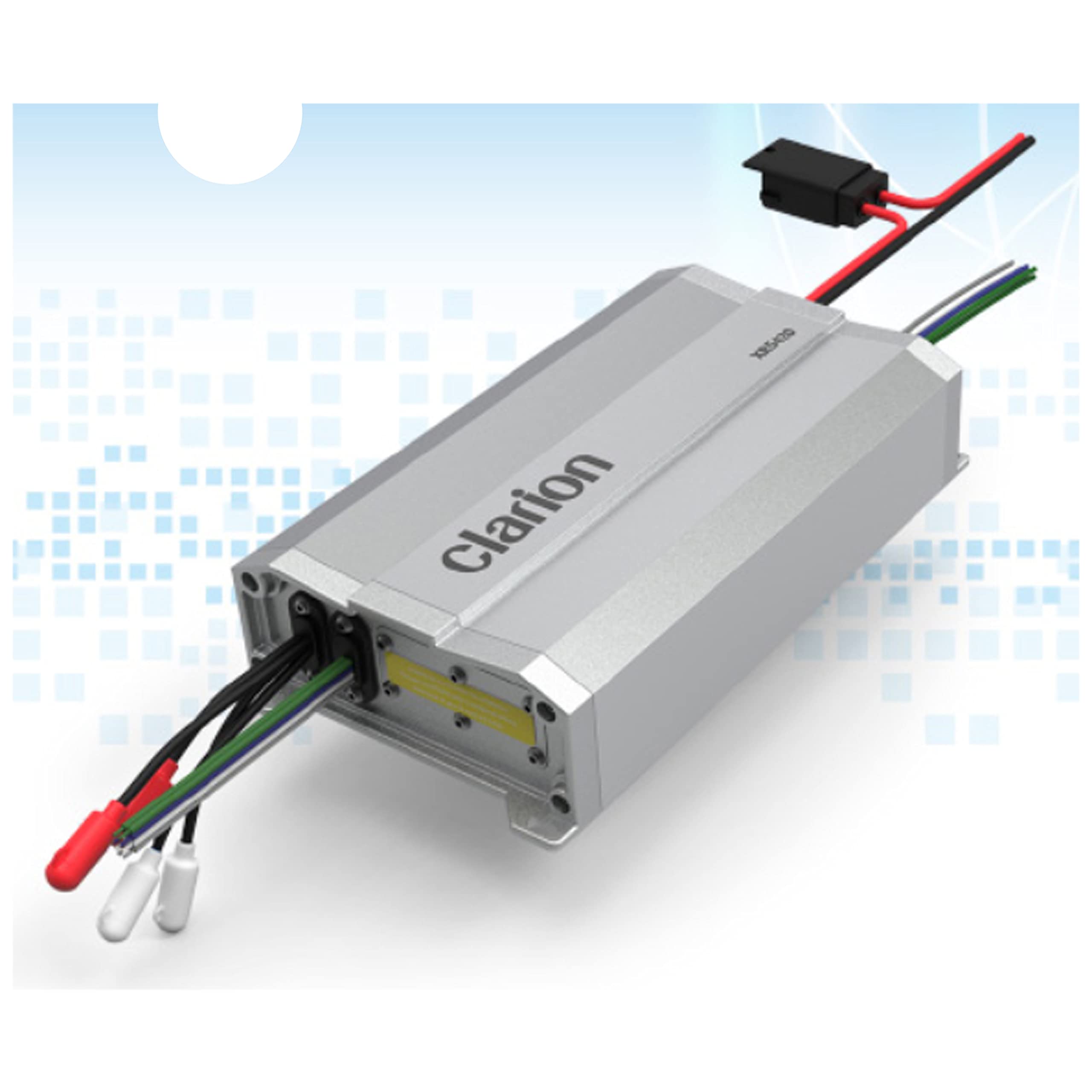 Clarion XR5420 4-Channel 400W Car Amplifier - High Power Class D Audio System with Subwoofer Output & Phone Holder - Perfect for Car Audio Upgrades, Bass Boost, and Hands-Free Driving