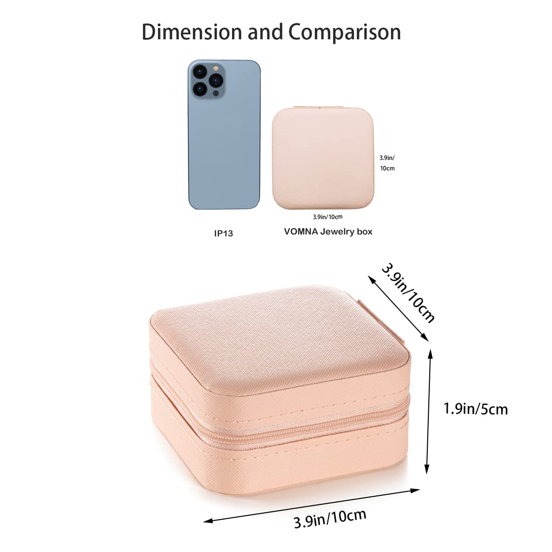 Mini Jewelry Travel Case - Small Jewelry Organizer Box for Rings, Earrings, Necklaces & Bracelets | Portable PU Leather Jewelry Storage Holder | Perfect Travel Accessory & Gift for Women & Girls (Pink) | Great for Vacation, Business Trips & Daily Organization