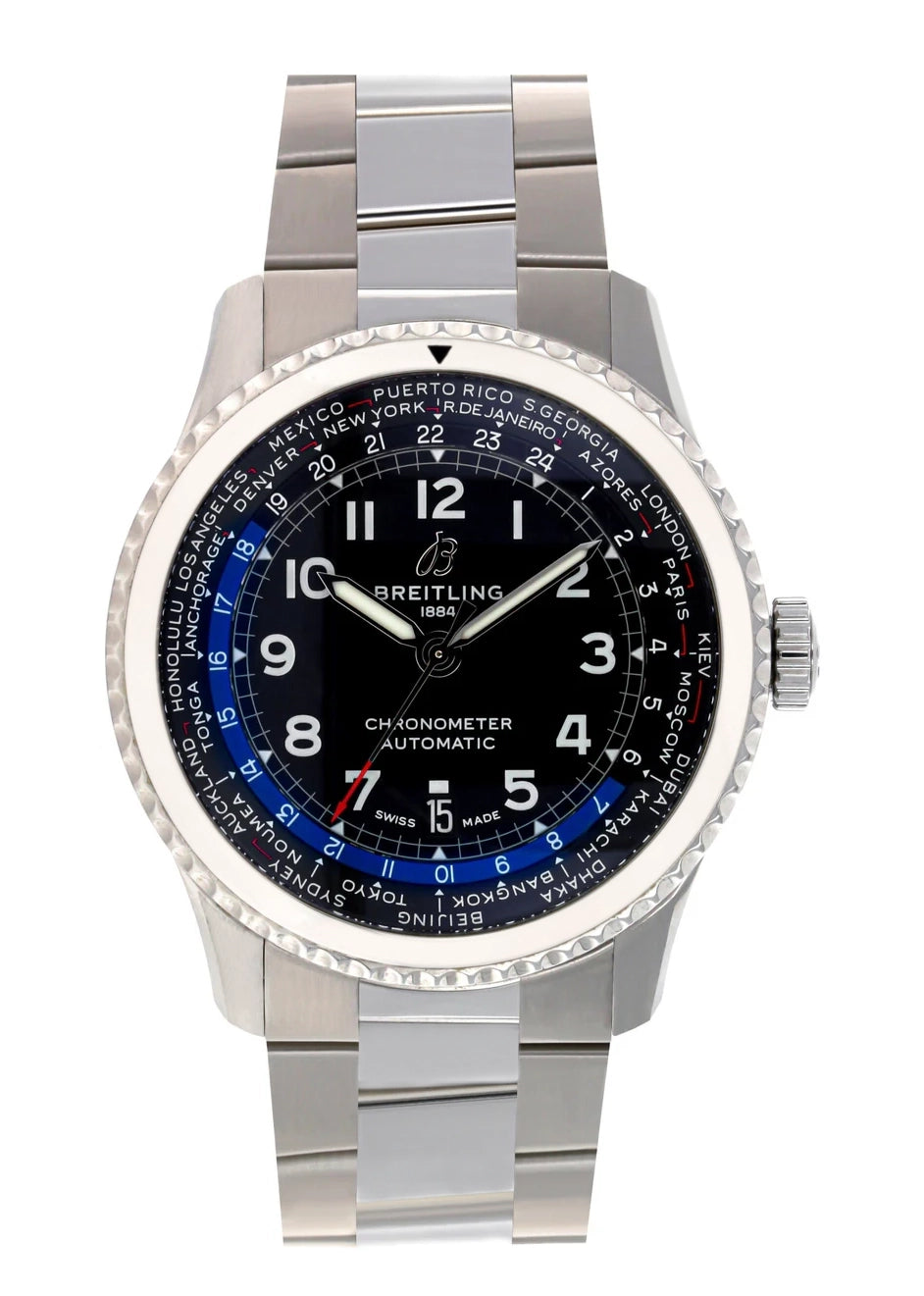 Breitling Navitimer World Time Watch (2019) - Model AB3521 - Luxury Swiss Chronograph for Travelers & Business Professionals