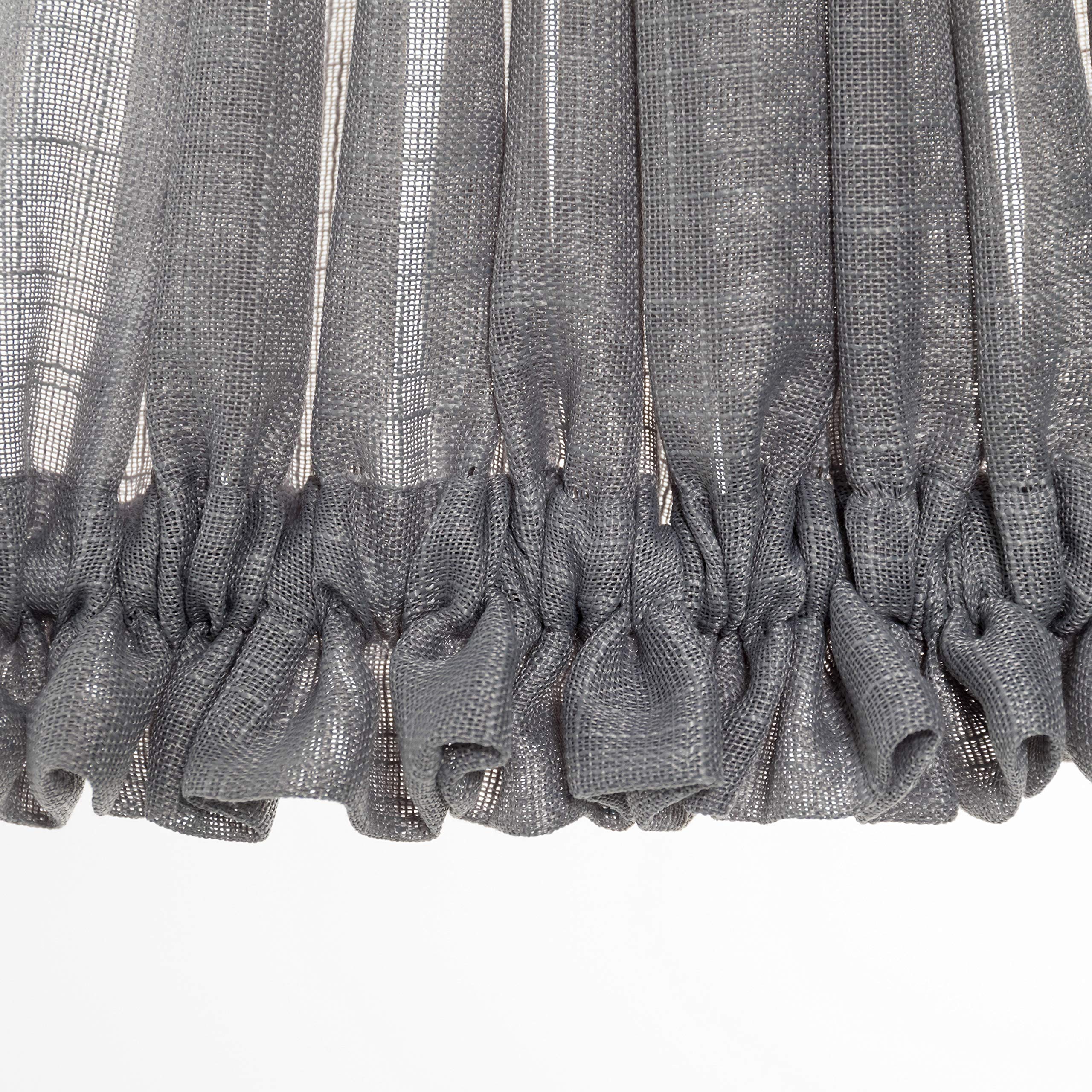 French Door Sheer Curtains - Linen Textured Translucent Window Panels for Privacy (30x40 Inches, Grey) | Perfect for Front/Back Porch Doors, Patio & Living Room Decor