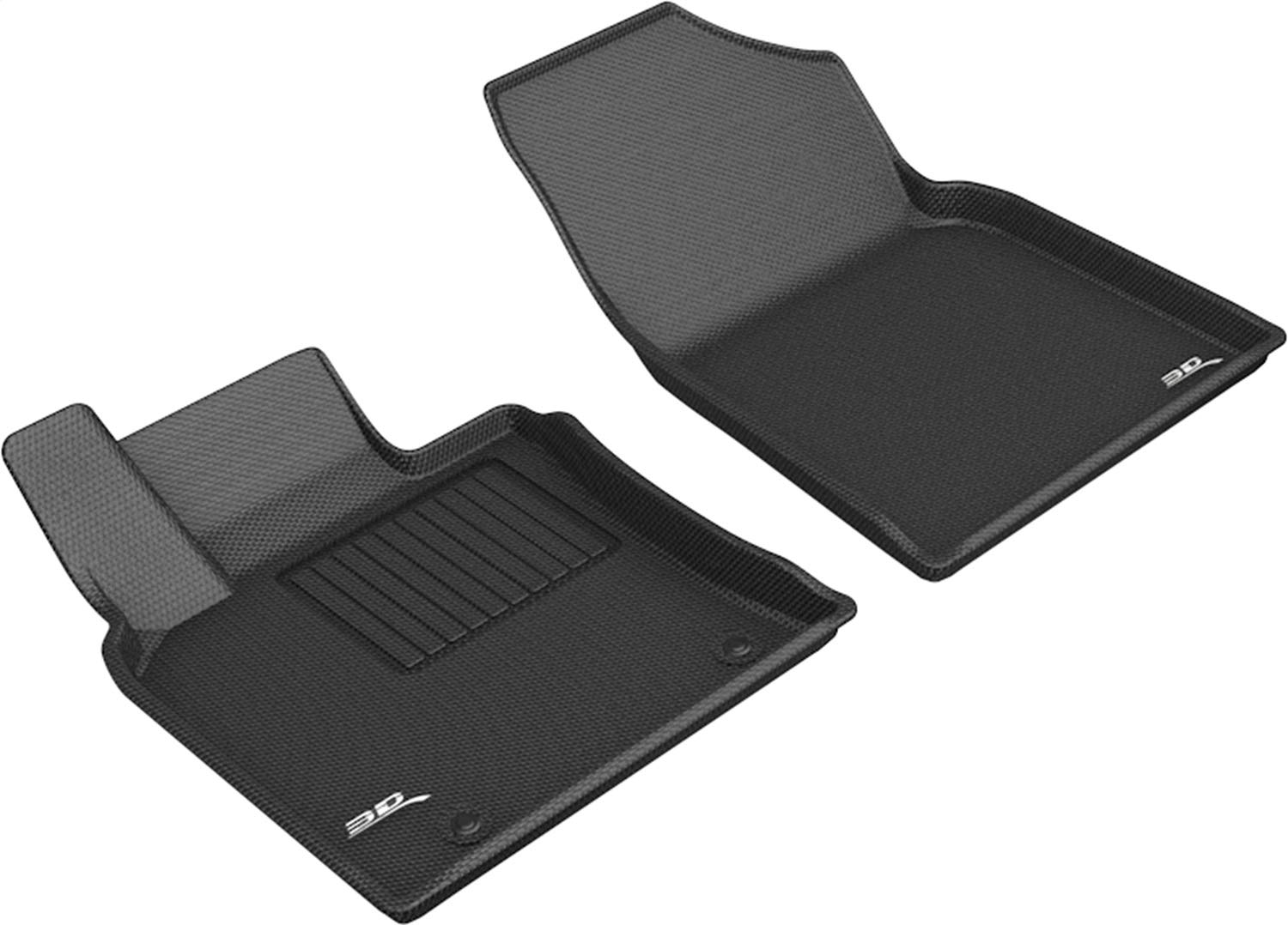 3D MAXpider Kagu Black R1 Custom Fit All-Weather Floor Mats - Compatible with 2019-2022 Toyota Avalon FWD & 2019-2025 Lexus ES Gasoline FWD - Durable Protection for Rain, Snow & Mud