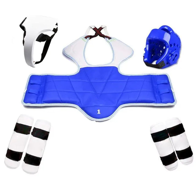 Taekwondo Protective Gear Set - 5 Piece Full Body Armor with Helmet, Chest Protector & Kickboxing Gloves for Martial Arts Training | Perfect for Sparring, Competition & Self-Defense Practice