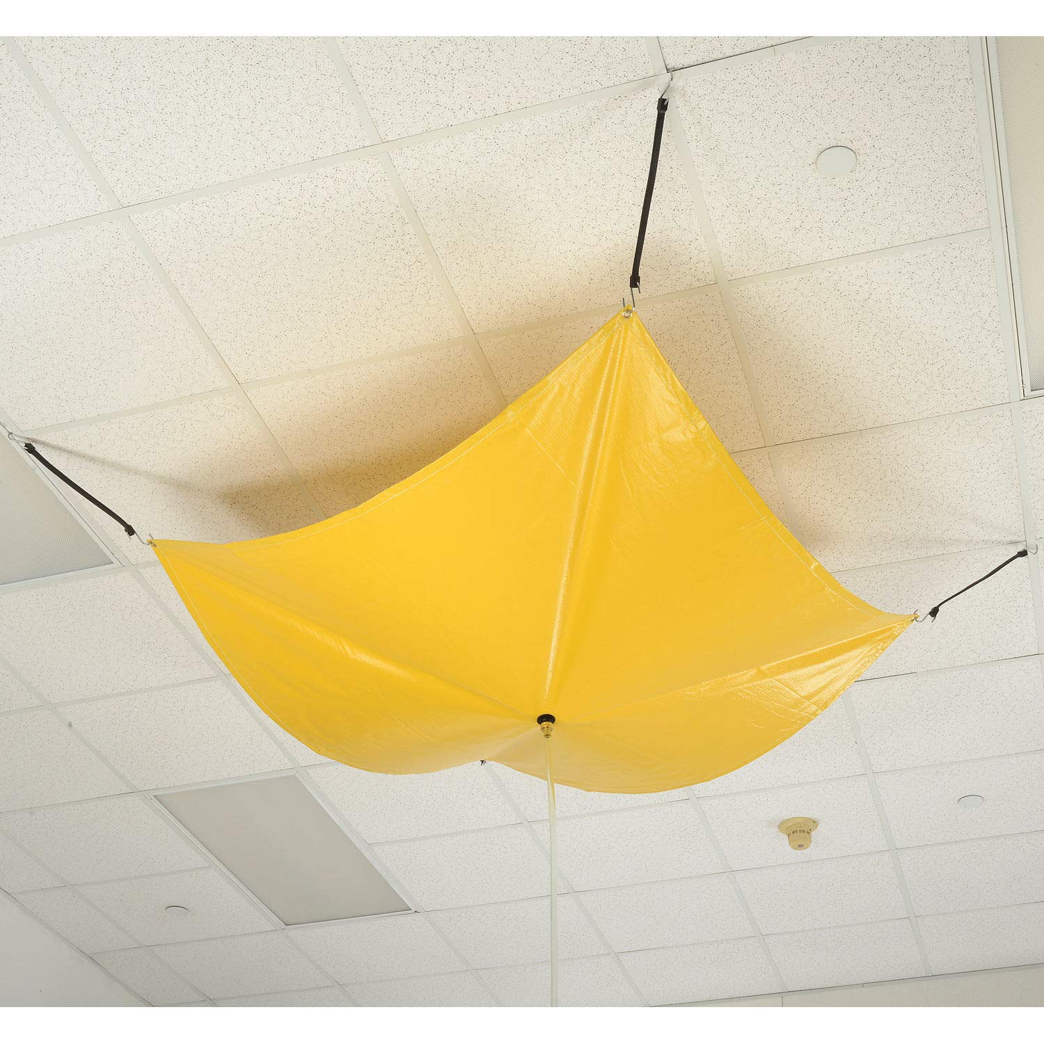 10' x 10' Yellow Leak Diverter for Industrial Use - Waterproof Spill Containment Mat for Warehouse, Garage & Construction Sites