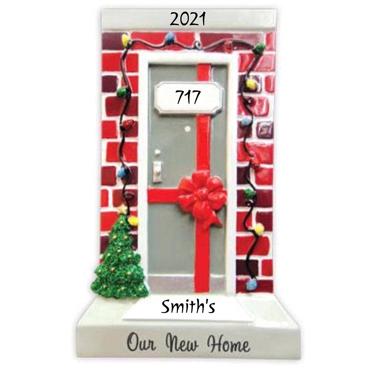 Personalized Christmas Ornament 2021 - Custom Handwritten Home Decoration for Apartments & Houses | Free Engraving | Perfect for New Home Gifts, Door Decor & Holiday Celebrations