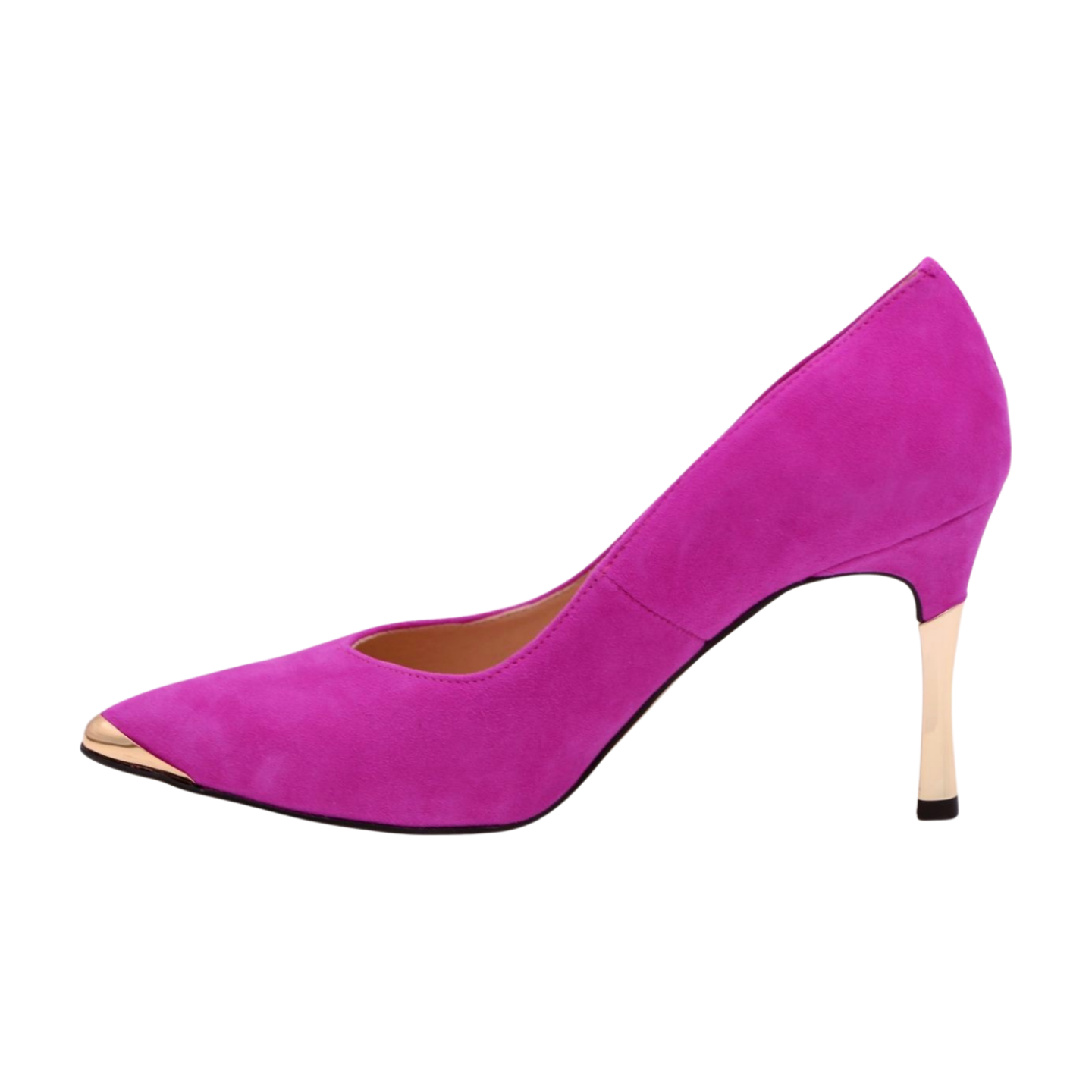 FABUCCI Women's Magenta Pink Stiletto Heels with Gold Tip - Elegant High Heel Shoes for Parties, Weddings & Special Occasions