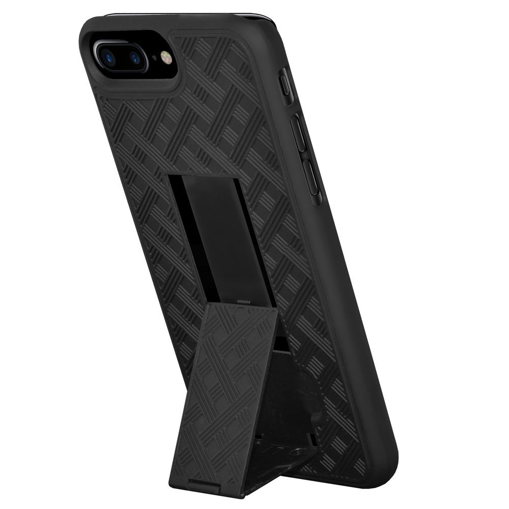 AMZER Shellster Armband Case for Apple iPhone 7 Plus - Black | Secure & Comfortable Workout Armband | Perfect for Running, Gym & Outdoor Activities
