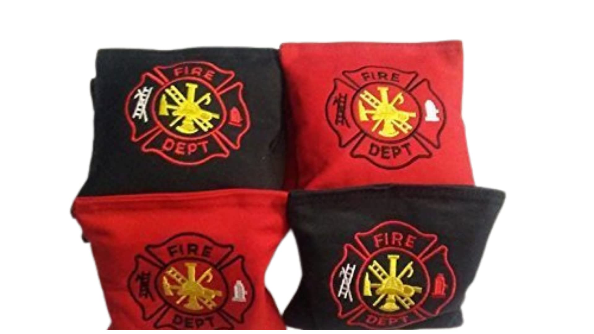 Fire Department Cornhole Bags - Official Firefighter Themed Bean Bags for Outdoor Games, Tailgating, and Backyard Parties