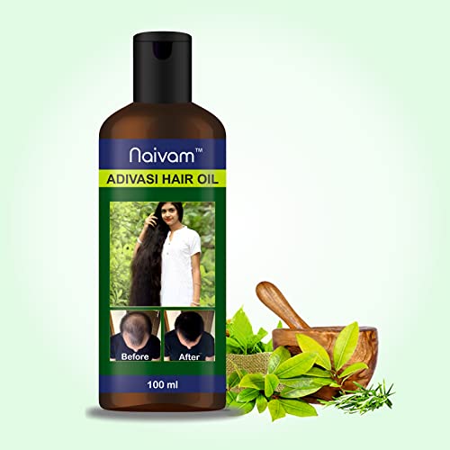 Naivam Adivasi Herbal Hair Oil for Fast Hair Growth & Dandruff Control - 100ml | Natural Ayurvedic Treatment for Thicker, Stronger Hair | Perfect for Daily Scalp Massage & Hair Care Routine