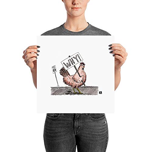 BellavanceInk: Limited Edition 'Why Did the Chicken Cross The Road?' Pen & Ink Watercolor Print - Whimsical Wall Art for Home, Office & Gift Giving