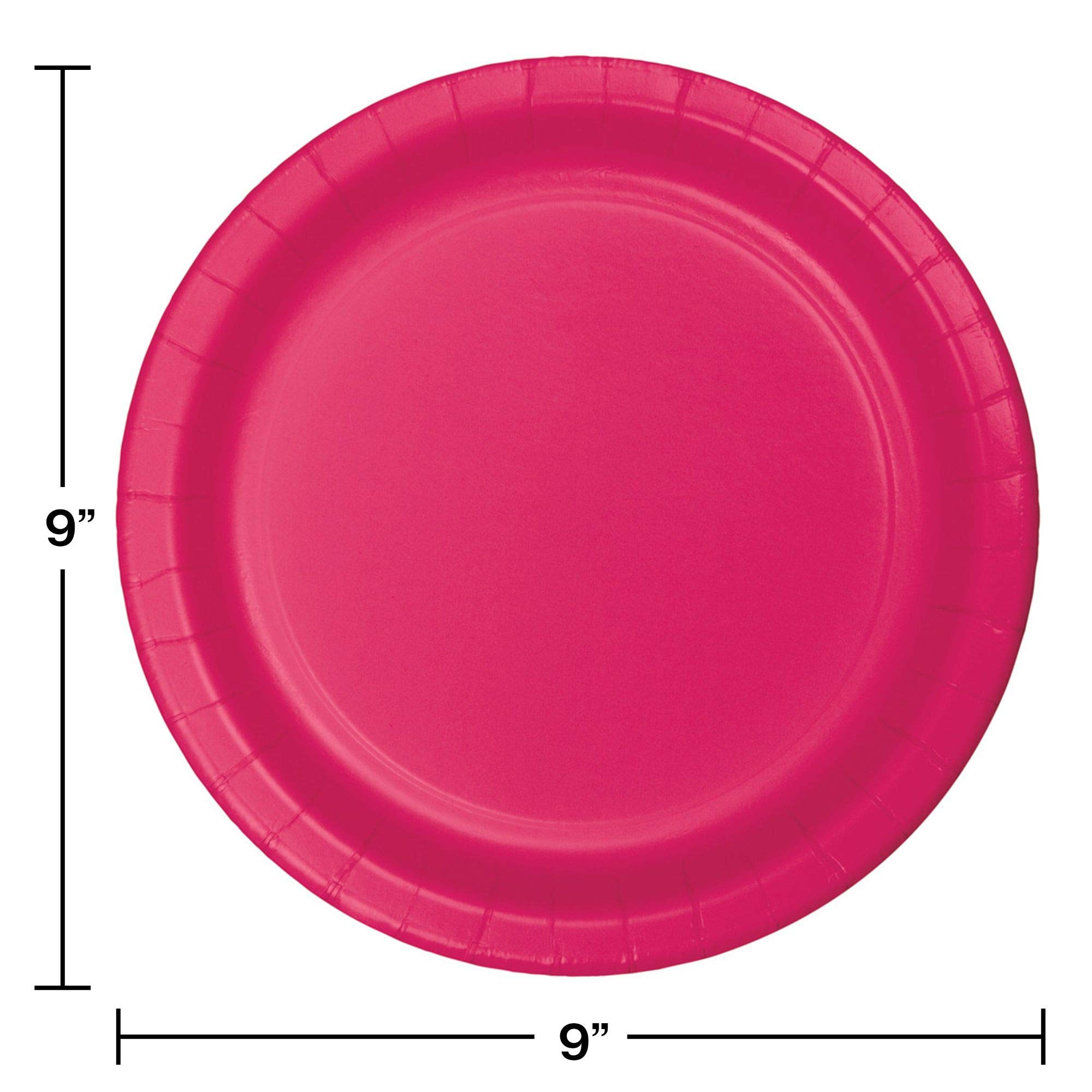 240 Pack Hot Magenta 9 Inch Disposable Paper Plates for Party, Banquet, Dinner - Bulk Club Pack for Birthday, Wedding, BBQ & Holiday Gatherings