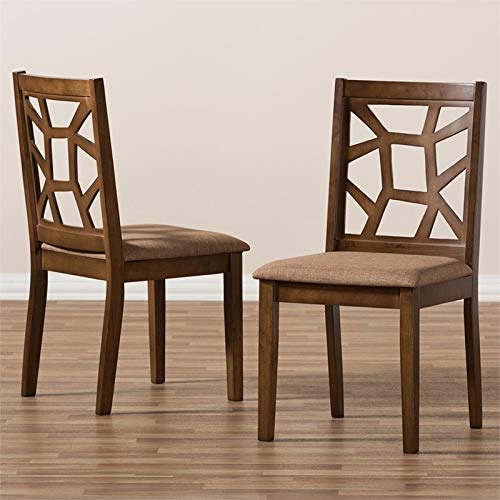 Baxton Studio Abilene Modern Dining Chairs - Light Brown Wooden Side Chairs (Set of 2) - Perfect for Kitchen, Dining Room & Breakfast Nook Seating