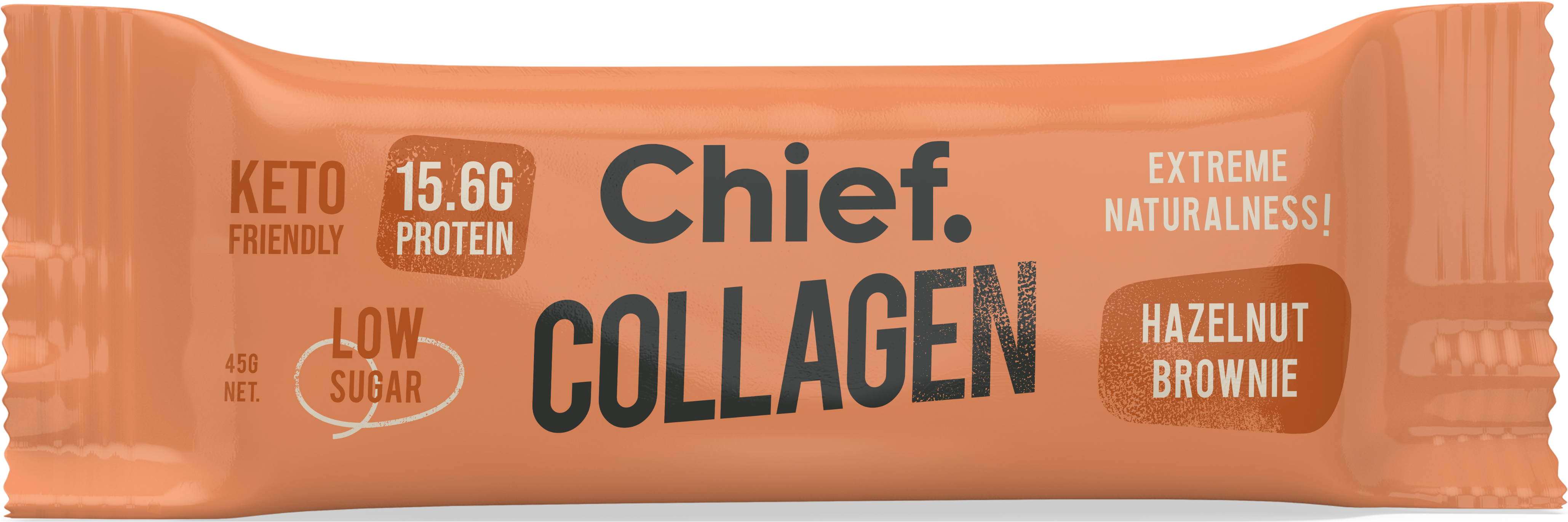 Chief Collagen Protein Bar - Hazelnut Brownie Flavor | Gluten-Free Snack for Muscle Recovery & Healthy Skin | Perfect for Post-Workout, Travel & On-the-Go Nutrition