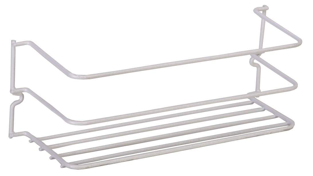 Grayline 40501 Large White Cabinet Rack - Heavy Duty Storage Organizer for Kitchen, Bathroom, Office & Garage Shelving Unit