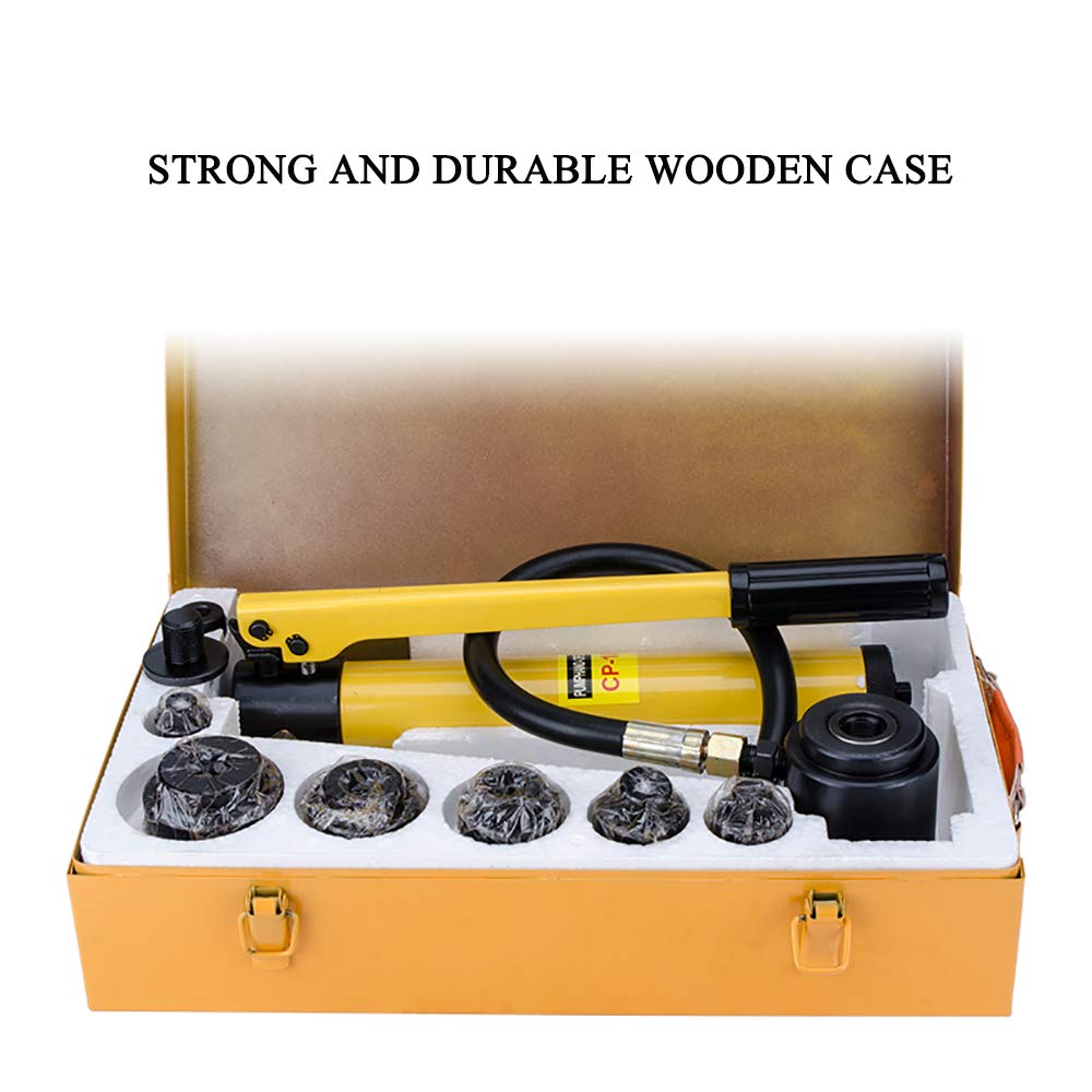 NEWTRY 15T Hydraulic Hole Digger & Metal Hole Punch Tool Kit - Heavy Duty Hydraulic Hole Maker for Metal, Wood & Concrete - Perfect for Construction, Fencing & DIY Projects (Model SYK-15A)