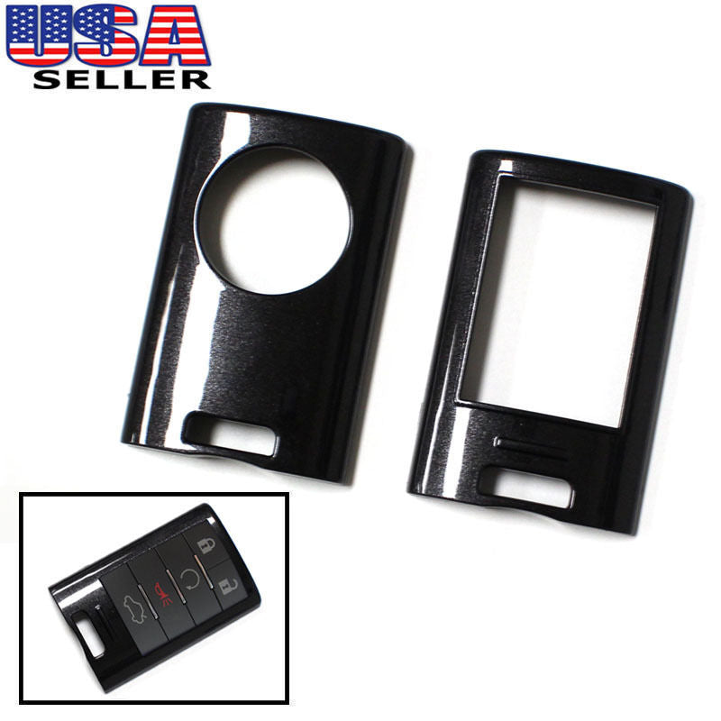 Premium Glossy Black Smart Key Fob Shell Replacement for Cadillac ATS CTS XTS Escalade - Perfect Fit, Durable Protection (Ideal for Daily Use, Car Key Protection)