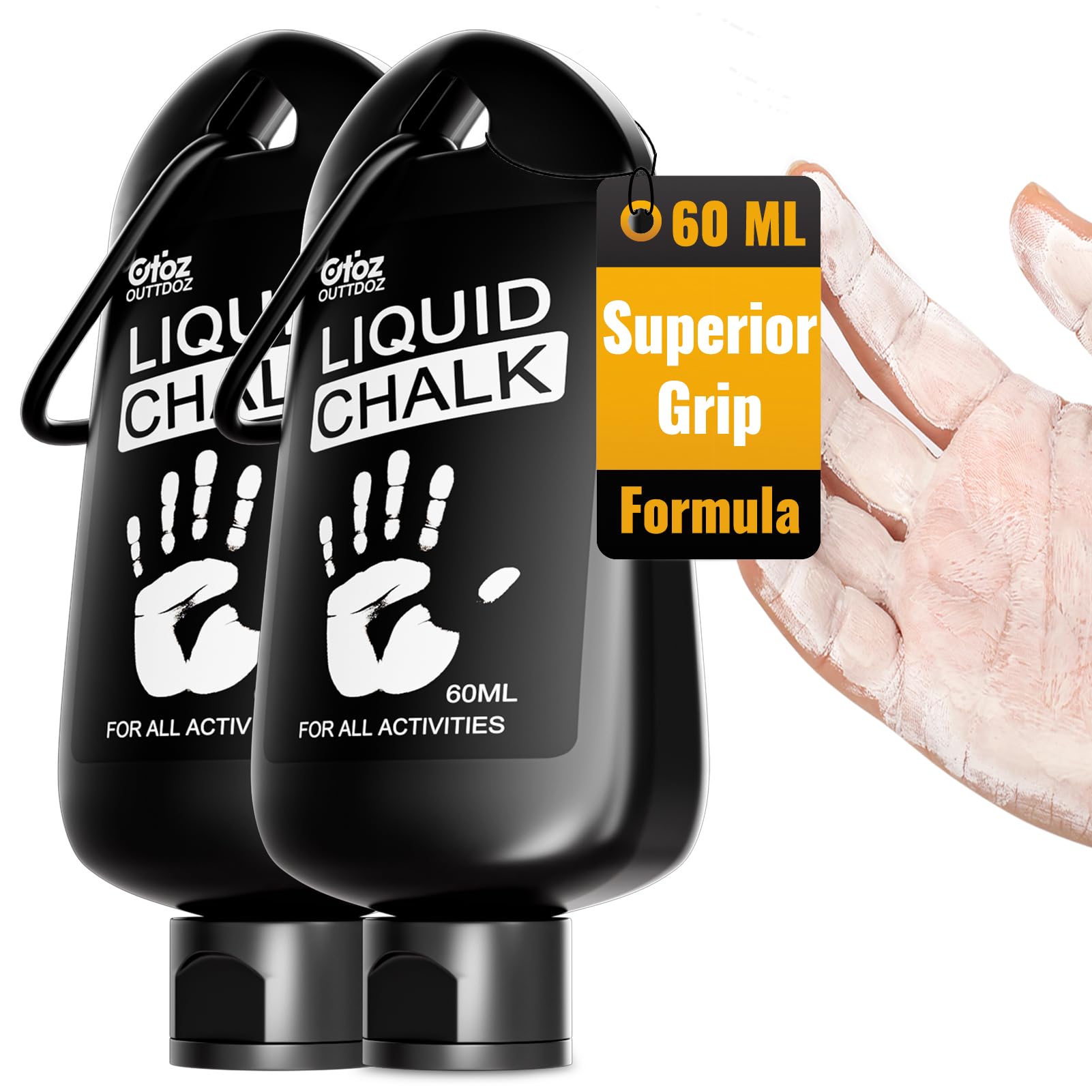 60ML Premium Liquid Chalk for Weightlifting & Rock Climbing - Non-Slip Grip, Quick-Drying, Mess-Free Formula - Ideal for Gym, Gymnastics, Pole Dancing & Workouts - Perfect for Enhanced Performance and Sweat Control