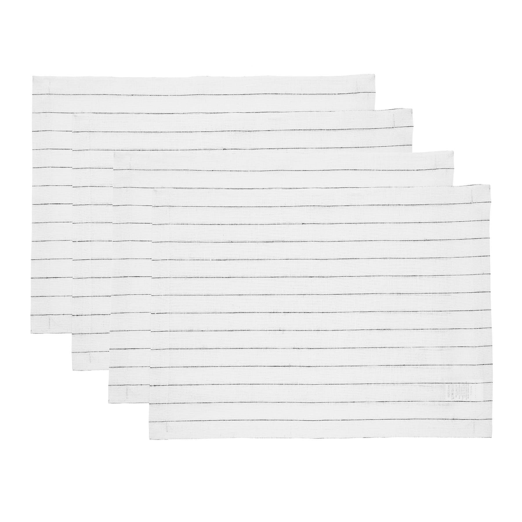 Elegant Pinstripe Placemats Set of 4 - Premium Table Decor for Dining Room, Kitchen & Holiday Entertaining - Washable & Durable Place Settings for Everyday Use & Special Occasions