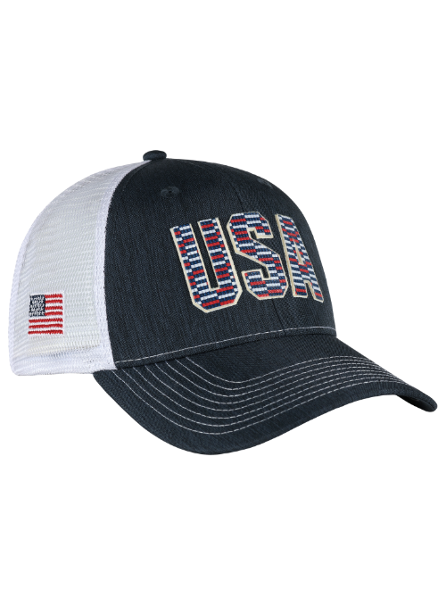 Navy & White Mesh Back Baseball Cap for Men - Adjustable Snapback Hat for Outdoor Sports, Running, and Casual Wear