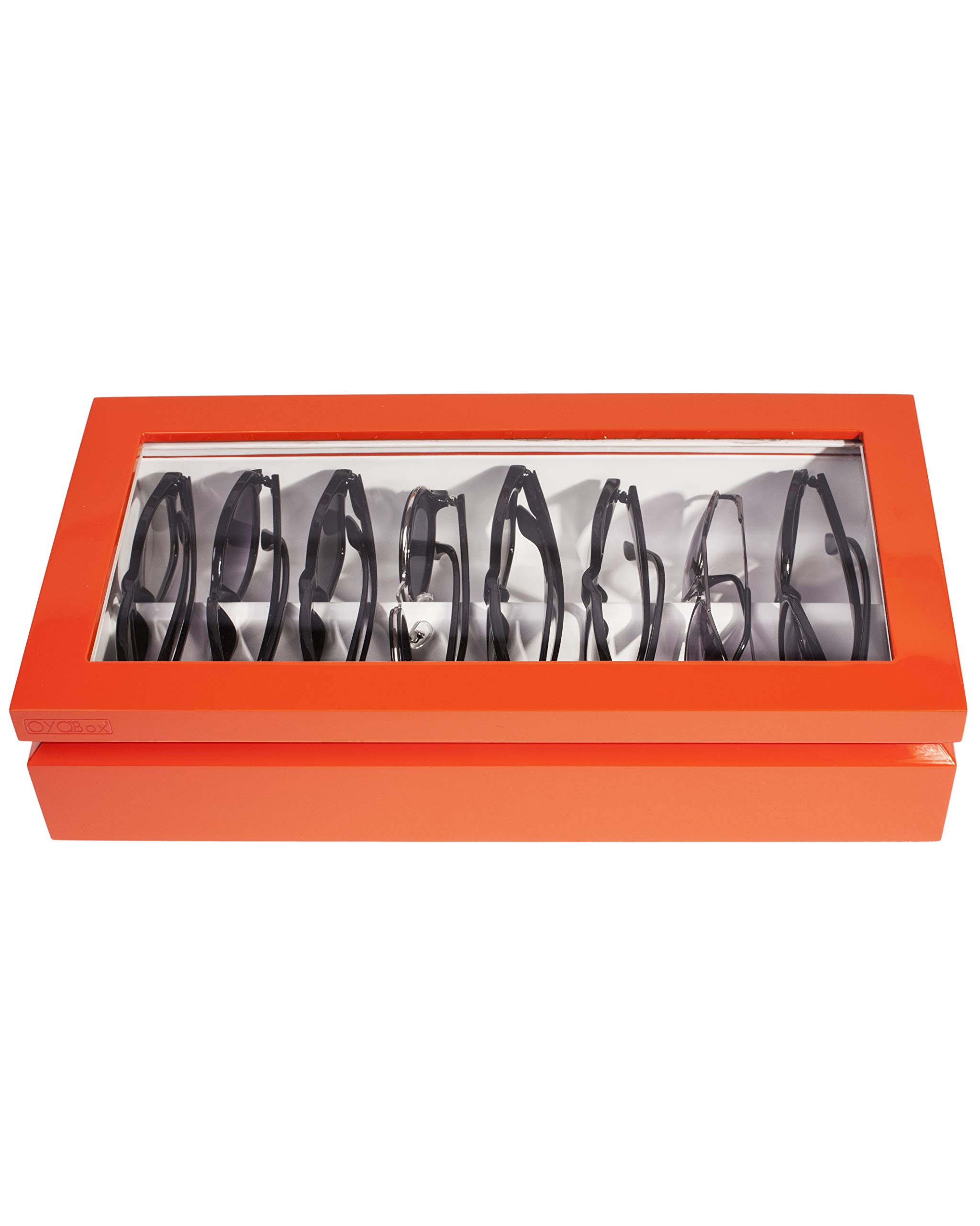 Premium Wooden Eyewear Organizer Box - Lacquered Sunglasses & Glasses Storage Case - Perfect for Home, Office, and Travel Accessories Organization