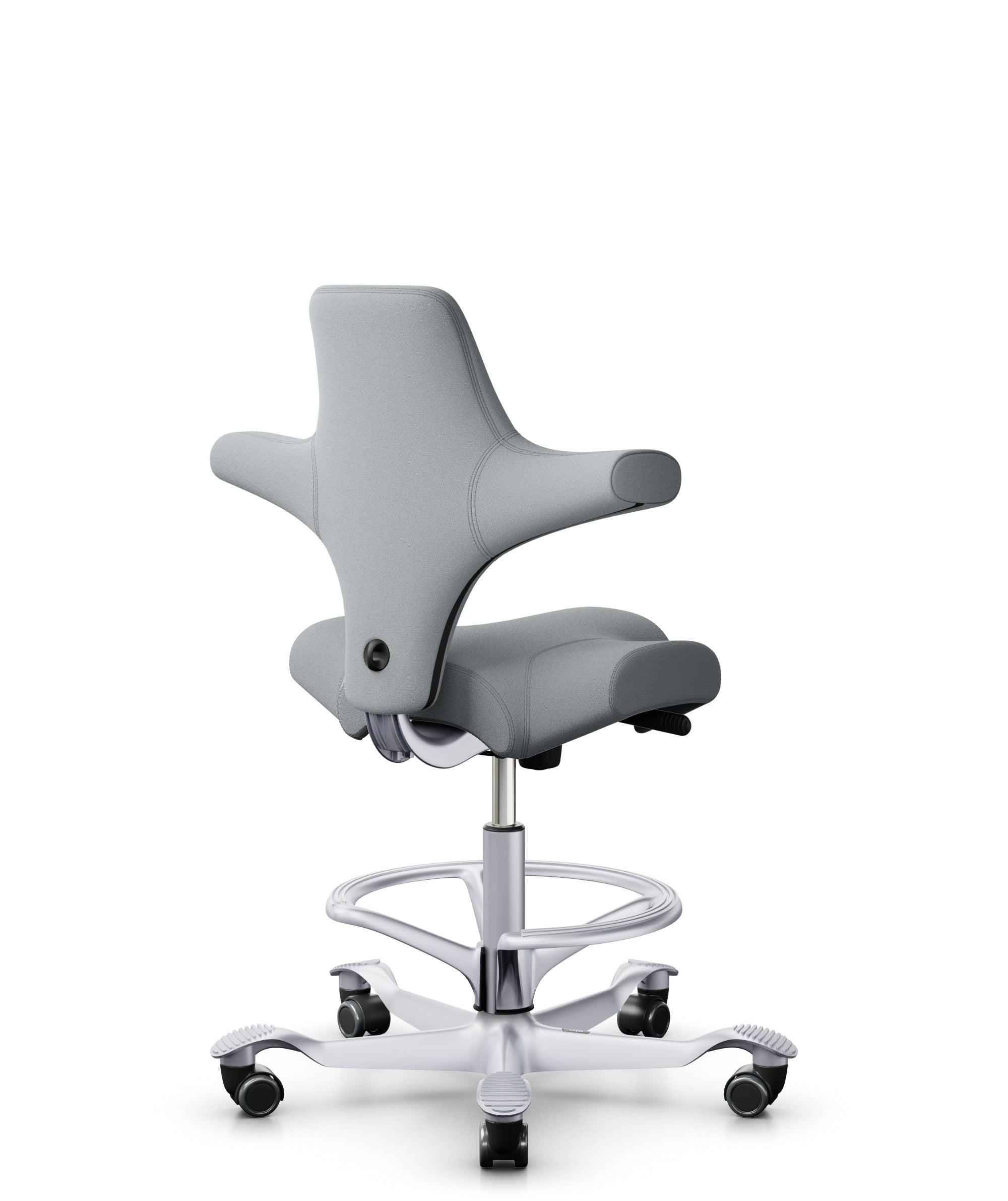 HÅG Capisco 8106 Ergonomic Office Chair - Adjustable Height with Optional Footrest - Grey Mesh Back Support - Perfect for Home Office, Coworking Spaces & Creative Workstations