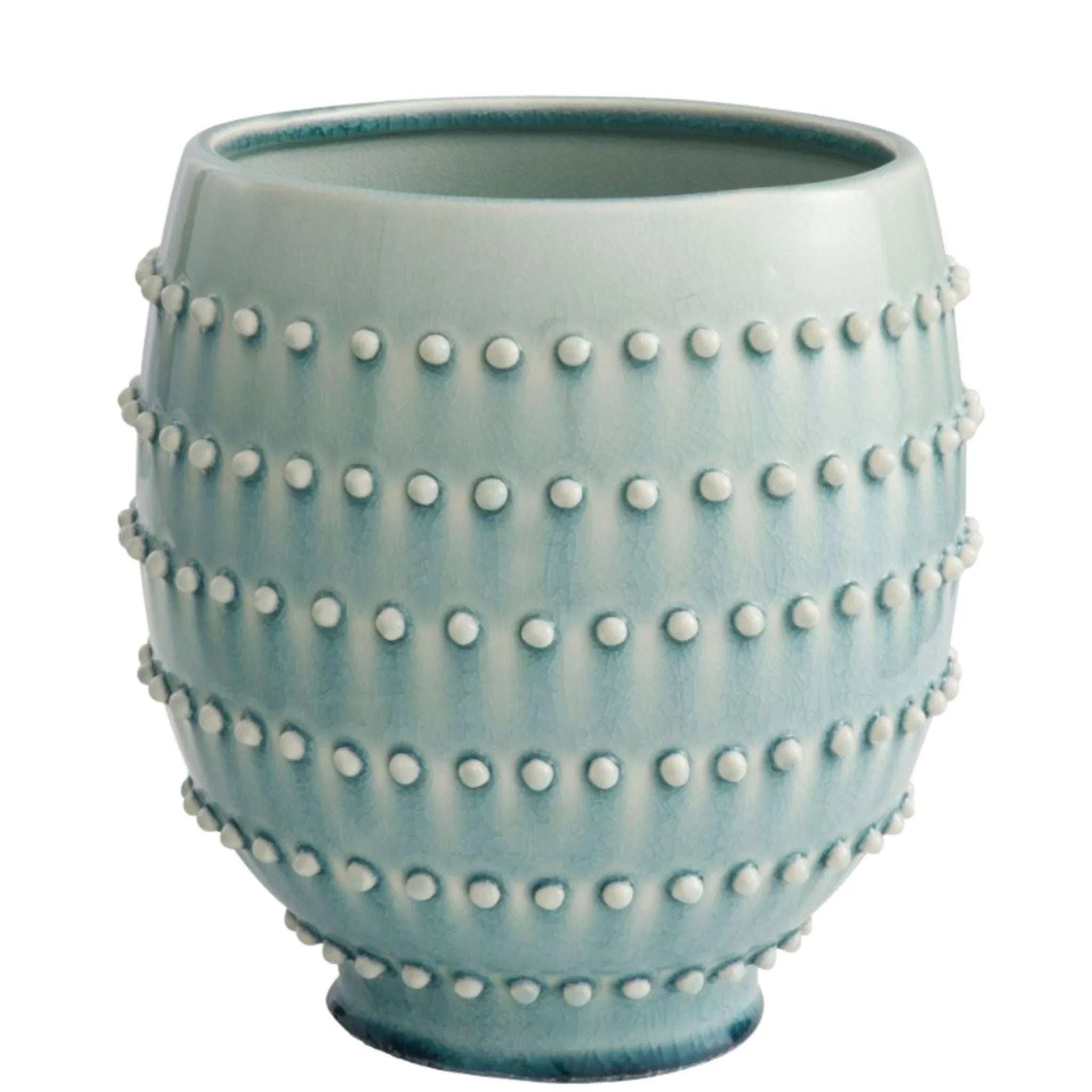 Arteriors Spitzy Celadon Beaded Vase - Handcrafted Ceramic Home Decor for Living Room, Dining Table, or Wedding Centerpiece