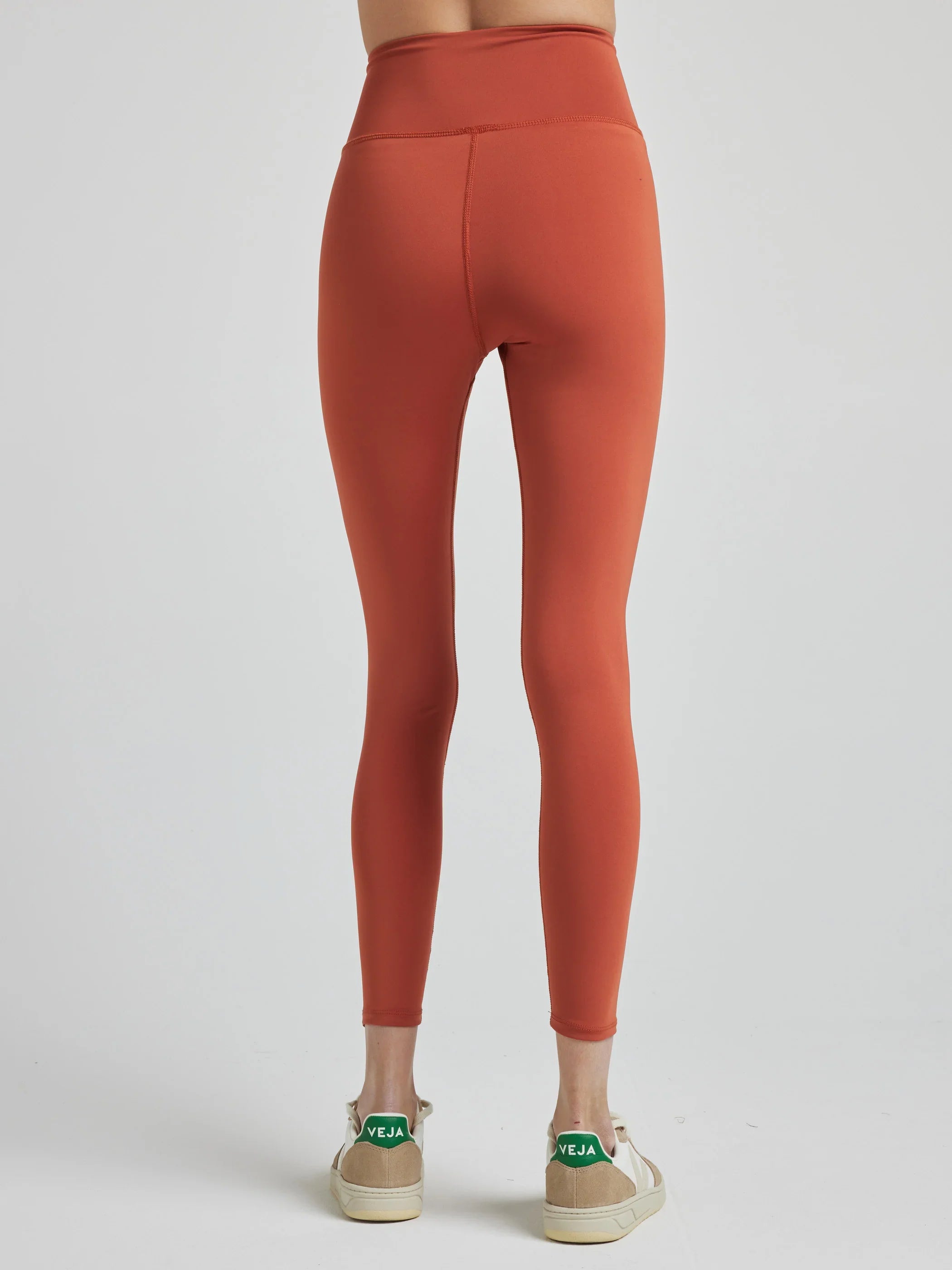 Contour 7/8 High-Waist Yoga Leggings for Women - Baked Clay Color | Workout, Running, Gym & Lounge Wear