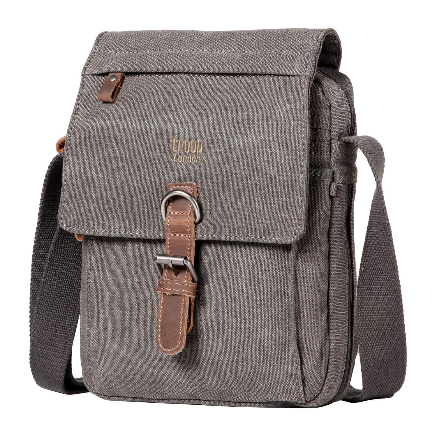 TRP0211 Troop London Classic Canvas Crossbody Bag for Men & Women - Stylish & Durable Everyday Shoulder Bag for Work, Travel & Casual Outings