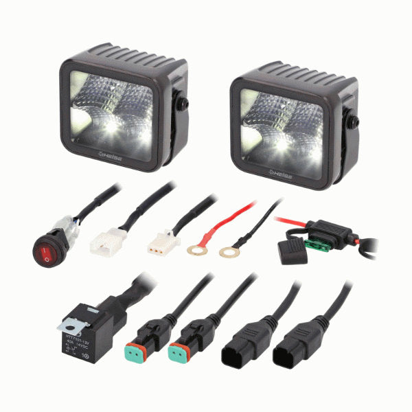 Heise HE BCF32PK 3x4 Inch LED Blackout Fog Lights for Trucks, Jeeps & Off-Road Vehicles - Waterproof Dustproof Automotive Lighting for Night Driving & Adventure