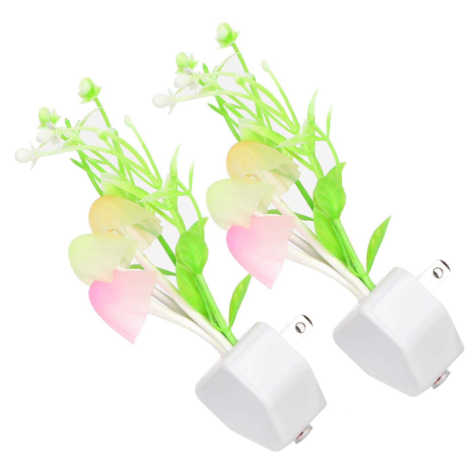 LED Mushroom Night Light 2Pcs - Auto Sensor for Bedroom Kids Study