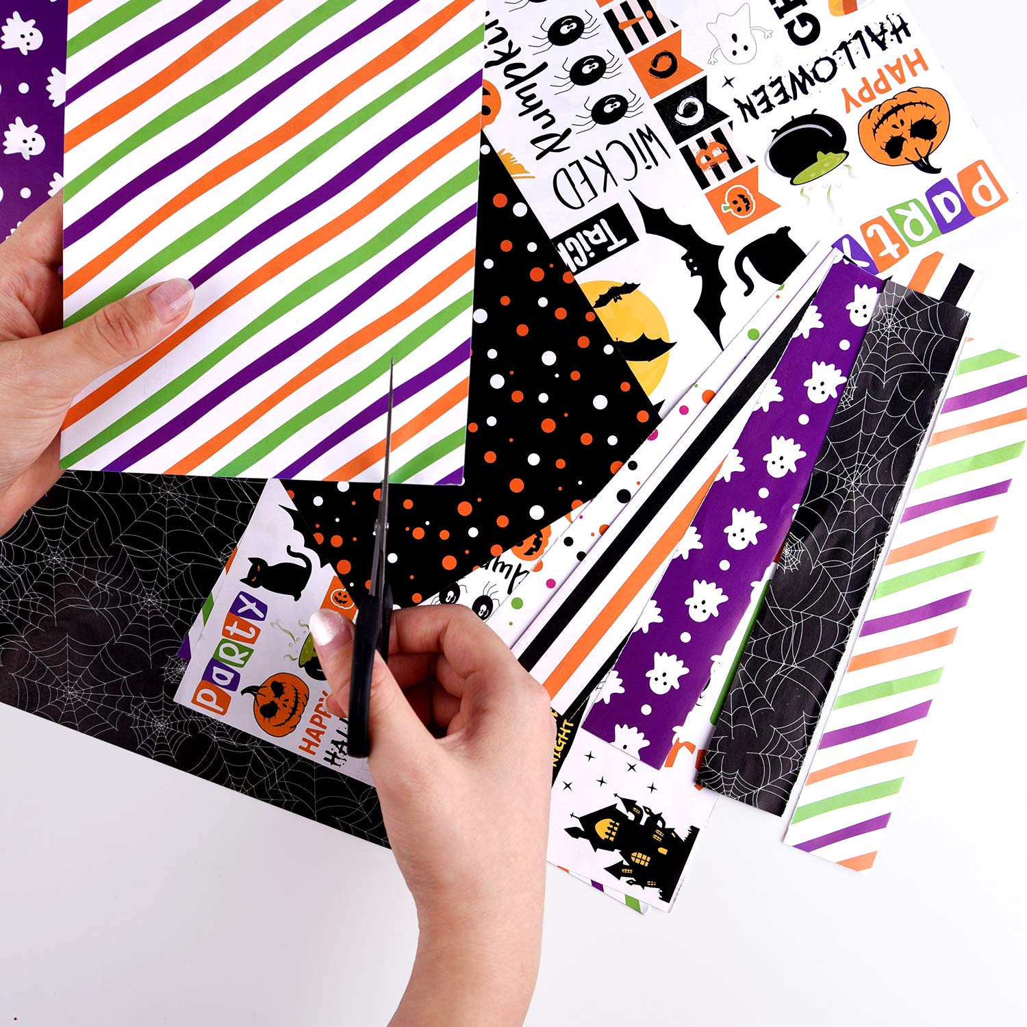 ASTARON 90 Sheets Halloween Pattern Paper Set - A5 Size (5.5