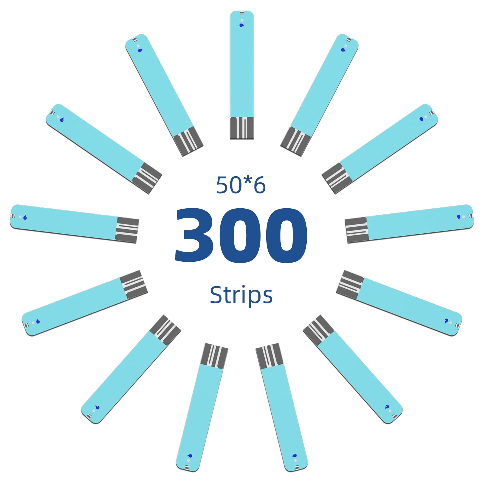 Metene TD 4116 Blood Glucose Test Strips - 300 Count Diabetic Testing Strips for Accurate Blood Sugar Monitoring | Compatible with Metene TD 4116 Glucose Meter (No Monitor Included) | Ideal for Daily Diabetes Management at Home or Travel