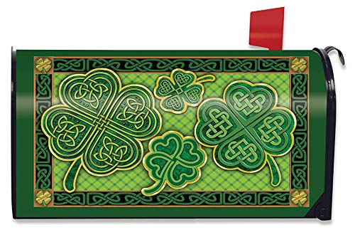 Briarwood Lane Celtic Shamrocks St. Patrick's Day Magnetic Mailbox Cover - Irish Clover Design for Standard Mailboxes | Perfect for St. Patrick's Day Decor & Irish-Themed Outdoor Decorations