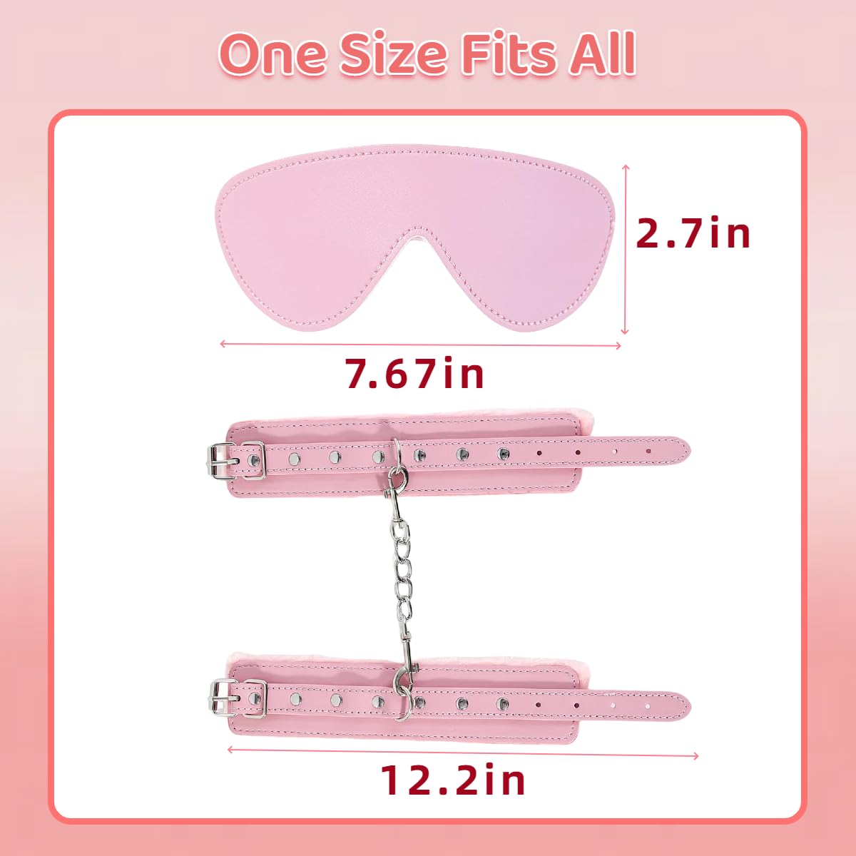 Premium Adjustable BDSM Restraints Set - Soft Plush Handcuffs, Blindfold & Wrist/Ankle Cuffs for Couples Bondage, Fetish Play & Sensual Exploration - Perfect for Bedroom Fun, Spicing Up Relationships & Adult Roleplay Scenarios