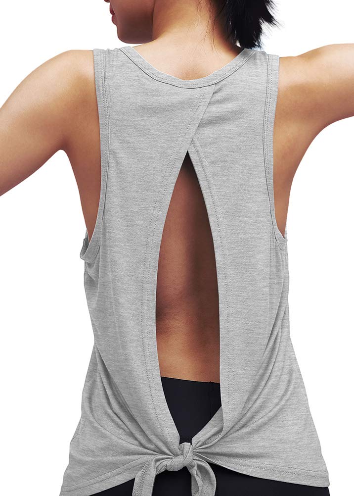 Women's Workout Yoga Tops - Open Back Shirts with Adjustable Tie & Breathable Fabric for Yoga, Gym & Running | Perfect for Hot Yoga, Pilates & Summer Workouts
