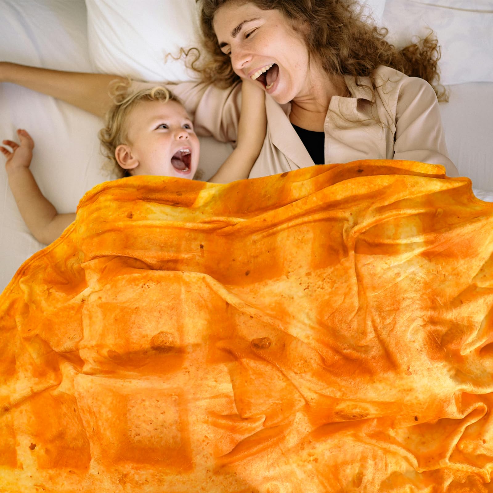 Excervent Realistic Waffle Blanket - 300 GSM Super Soft Flannel Throw Blanket (60x80 inches) | Funny Food-Themed Novelty Blanket for Couch, Bed & Gifts | Cozy Home Decor, Movie Nights & Winter Warmth