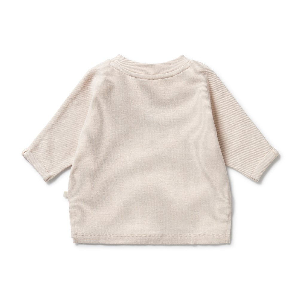 Organic Rib Long Sleeve Top in Dusty Rose - Women's Eco-Friendly Casual Blouse for Work, Date Night & Everyday Wear