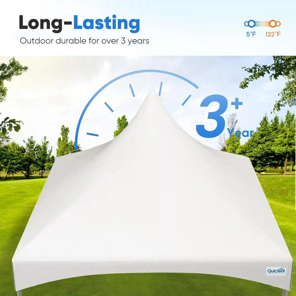 Quictent High Peak Fire Retardant White Party Tent - Waterproof Outdoor Canopy for Weddings, Events & Backyard Gatherings