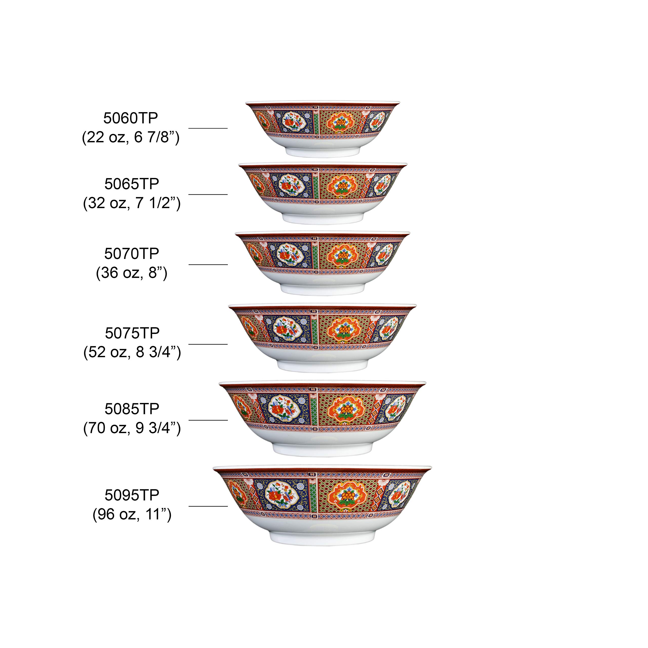 Vibrant Peacock Melamine Dinnerware Set - 32 oz Rimless Bowl (7.5 Inch), Pack of 12 - Durable & Stylish for Outdoor Dining, Picnics, Pool Parties & Restaurant Use