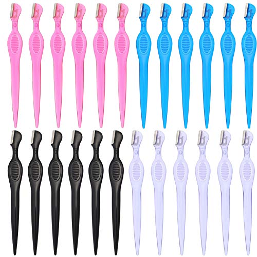 Beaupretty 24pcs Eyebrow Trimmer Set - Precision Eyebrow Razors, Facial Hair Remover & Lip Trimmer for Women & Men - Portable Travel Grooming Kit for Smooth Skin at Home or On-The-Go
