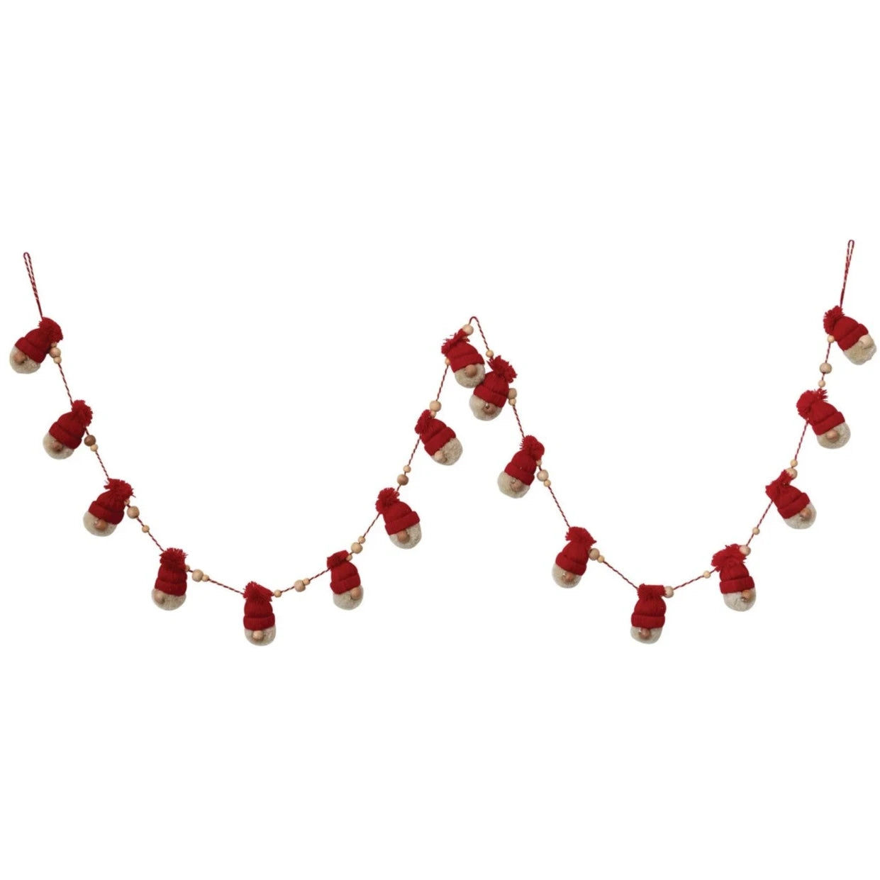 Whimsical Gnome Head with Hat Garland - Perfect for Christmas Tree Decor, Holiday Party, and Festive Home Decoration