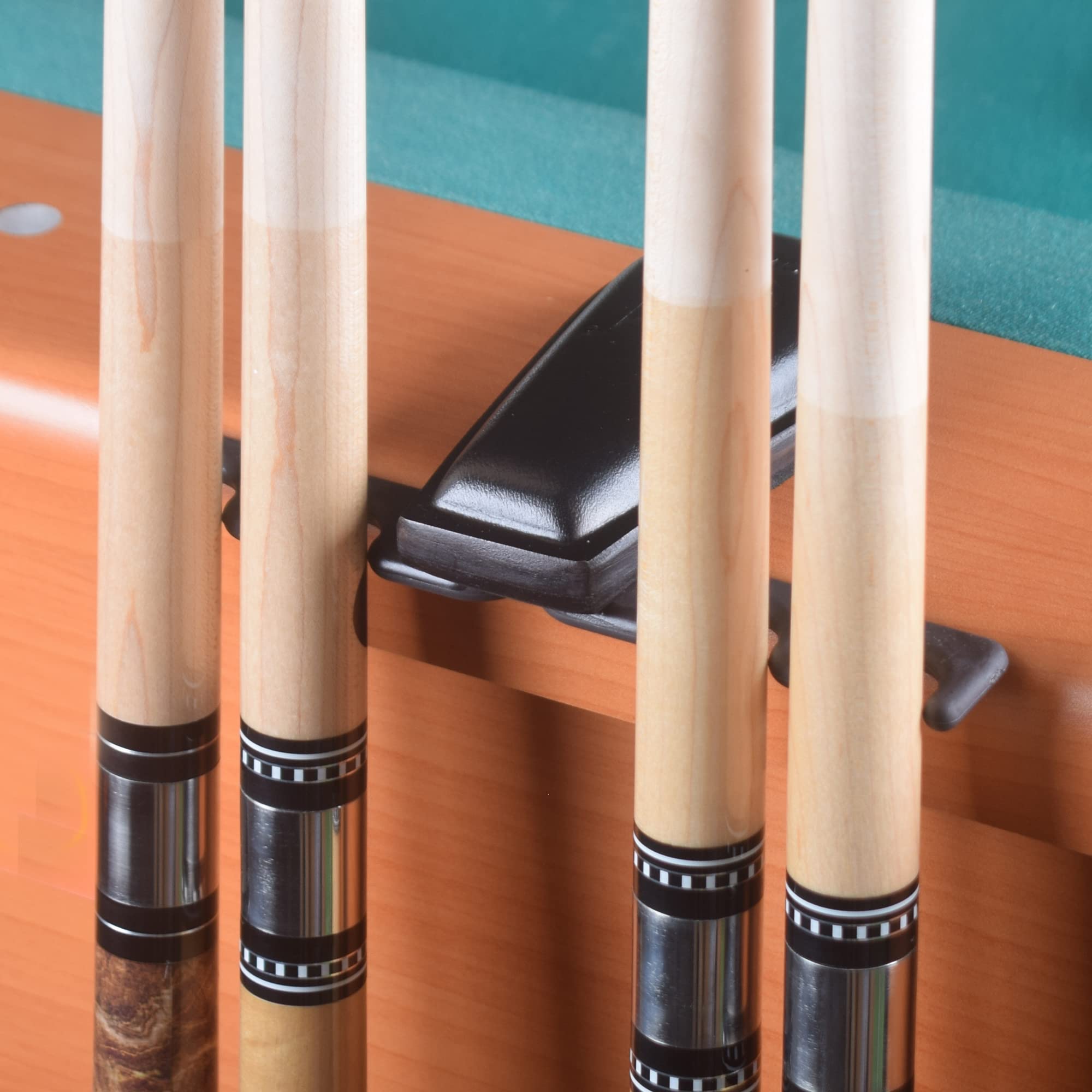 Premium Weighted 4-Cue Leather Pool Cue Holder - Durable Billiard Accessory for Home Game Rooms & Professional Pool Halls