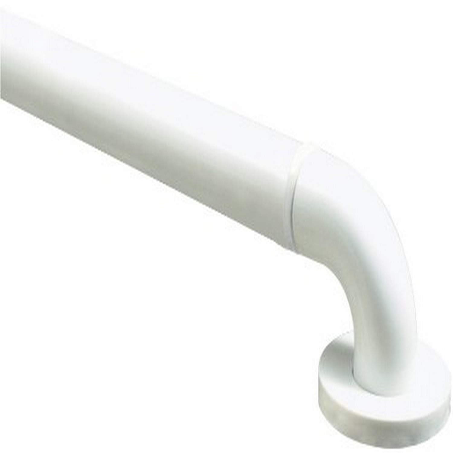 PQC-42-WH-WH 42-Inch White Modular Grab Bar with White Trim - Bathroom Safety Handle for Shower, Bathtub & Toilet Accessibility