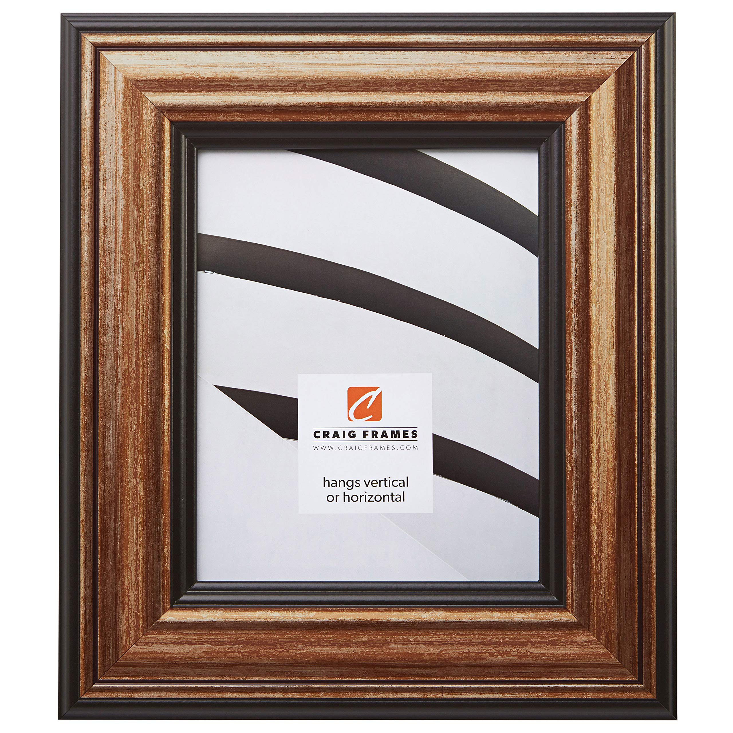 Craig Frames Sonora 8x12 Picture Frame - Aged Copper & Black for Wall Art