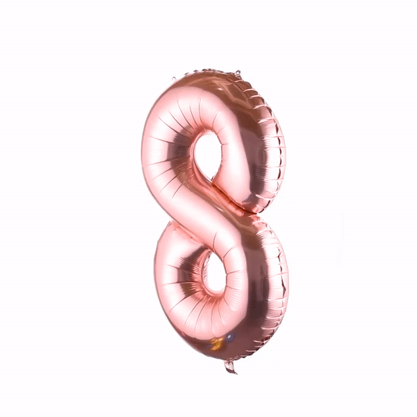 Balloonify Rose Gold Mylar Number 8 Balloon - 40 Inch Large Foil Balloon for Birthday Parties, Anniversaries & Baby Showers (1 Count)