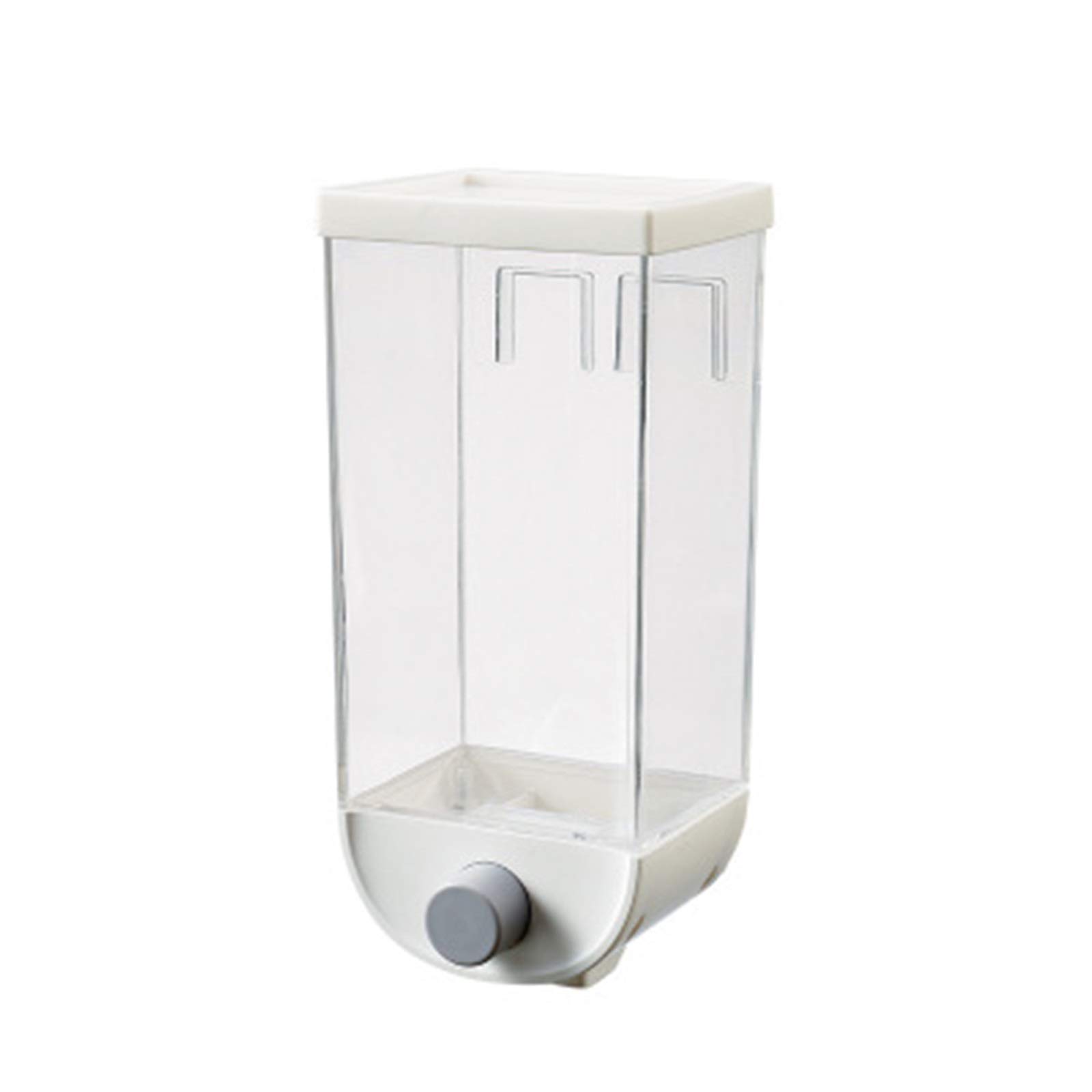 Wall Mounted Food Dispenser - 1500ML White Dry Food Storage Container for Grains, Nuts, Coffee Beans & Soybeans | Easy Press Kitchen Dispenser for Pantry Organization | Perfect for Coffee Shops, Bakeries & Home Kitchens