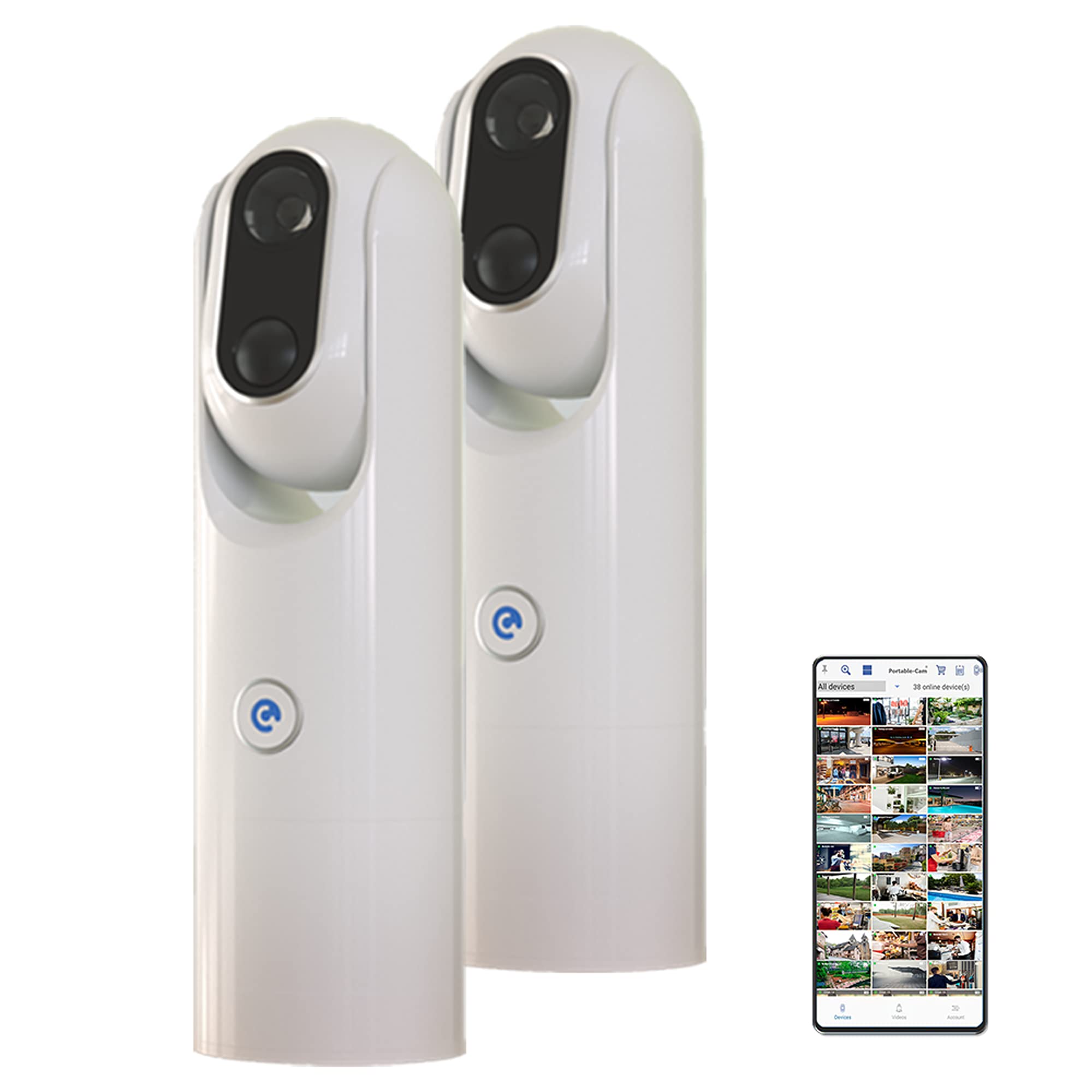 2X Portable Security Camera with Remote Monitoring - Indoor/Outdoor Night Vision, Motion Detection - Ideal for Travel & Home Security - Includes Mounting Kit & Rechargeable Battery - Perfect for Baby Monitoring, Pet Watching & Vacation Rental Surveillance