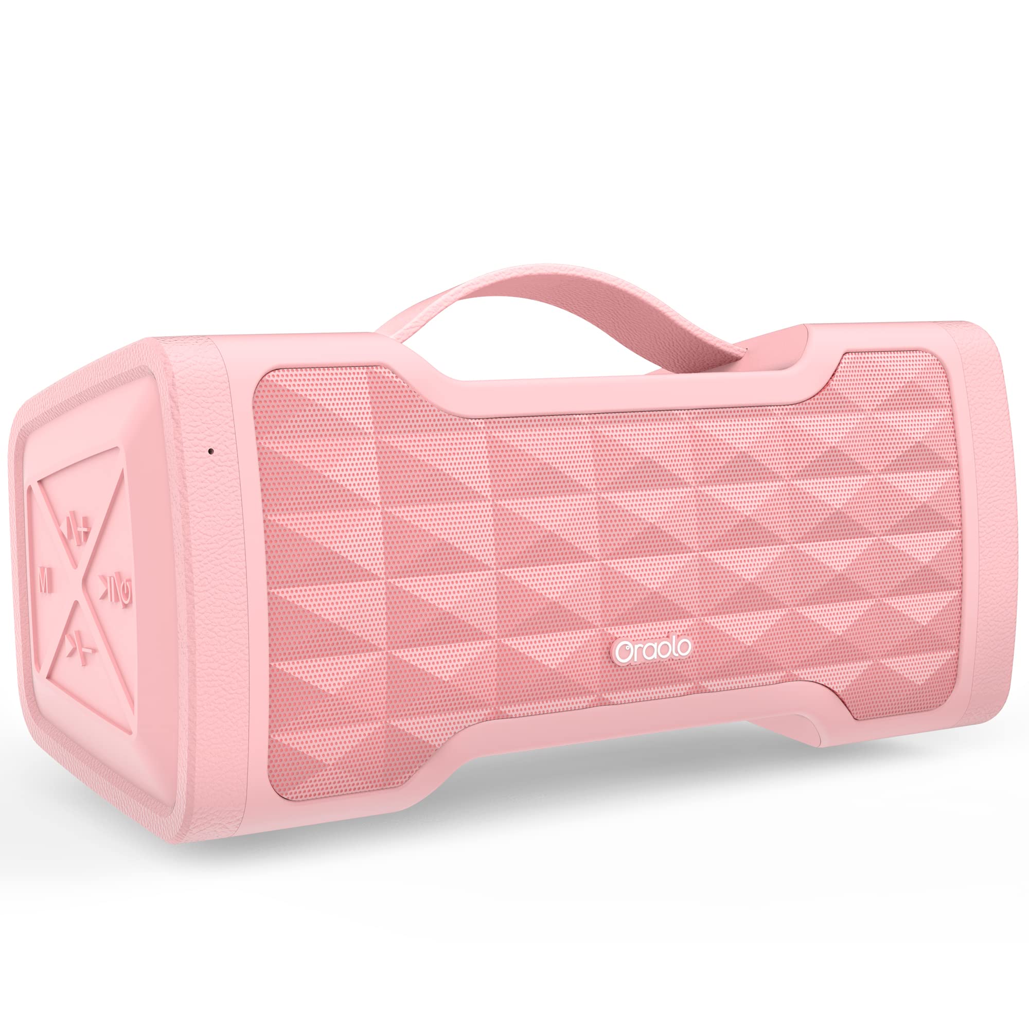 Oraolo 40W Pink Bluetooth Speaker - Portable Wireless Speaker with Loud Stereo Sound, IPX6 Waterproof, USB/AUX Input, Built-in Mic for Clear Calls - Perfect for Home, Party, Outdoor, Travel, Gifts for Women & Girls