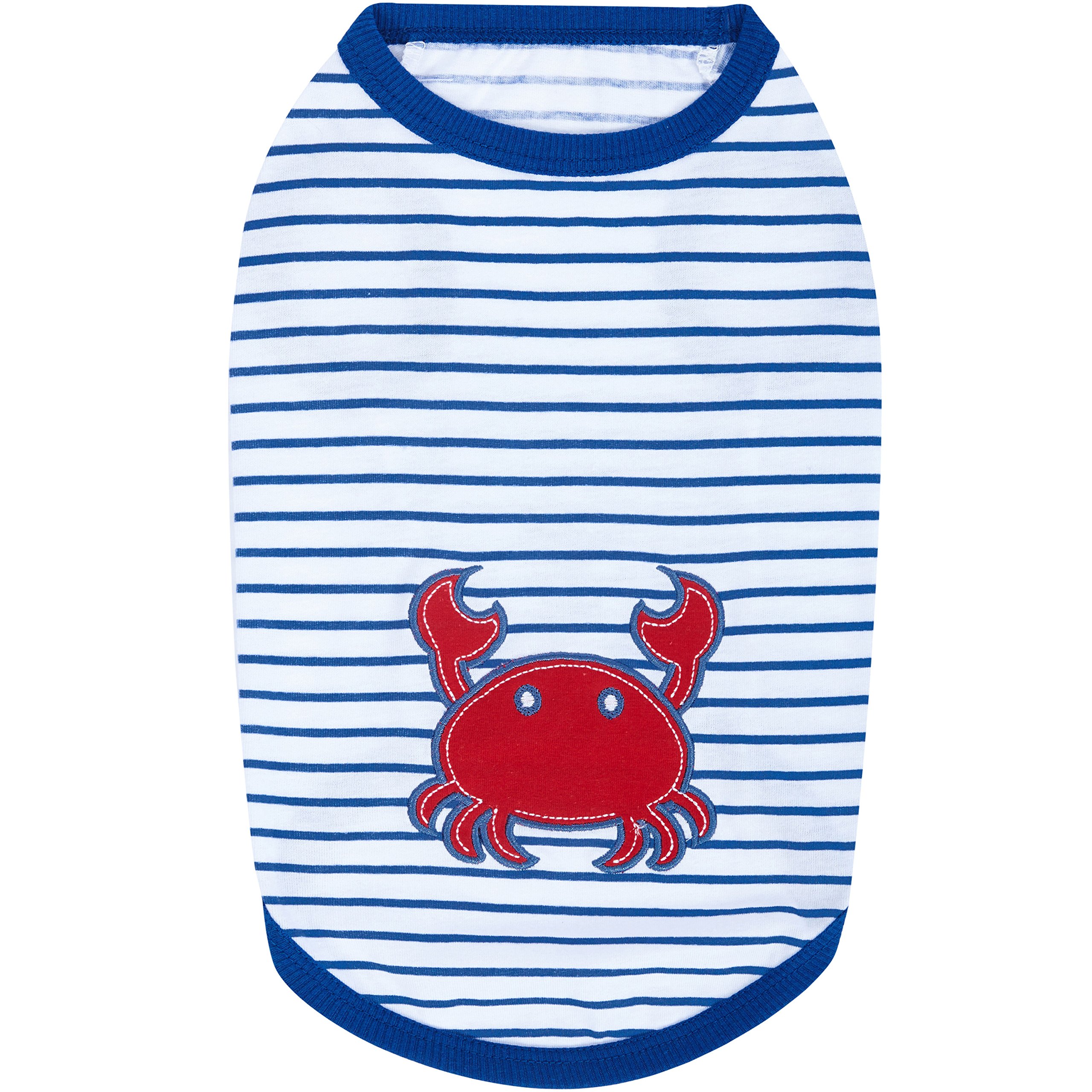 Blueberry Pet 2-Pack Soft Cotton Summer Beach Dog T-Shirts - Striped Tank Top for Small Dogs (10
