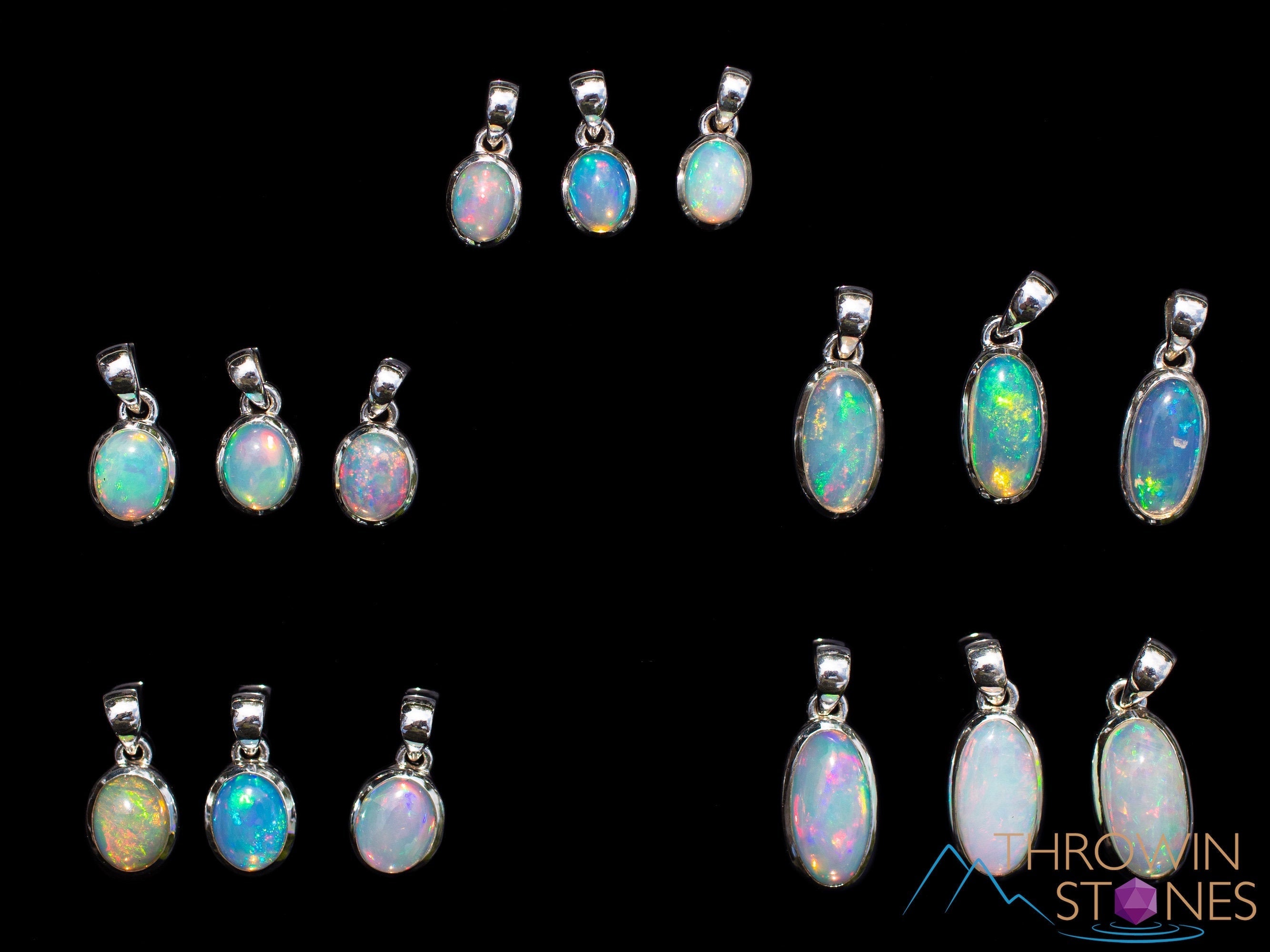 Opal Pendant Necklace - Sterling Silver Oval Extra Small Birthstone Jewelry with Welo Opal Cabochon | Perfect Gift for Birthday, Anniversary & Special Occasions