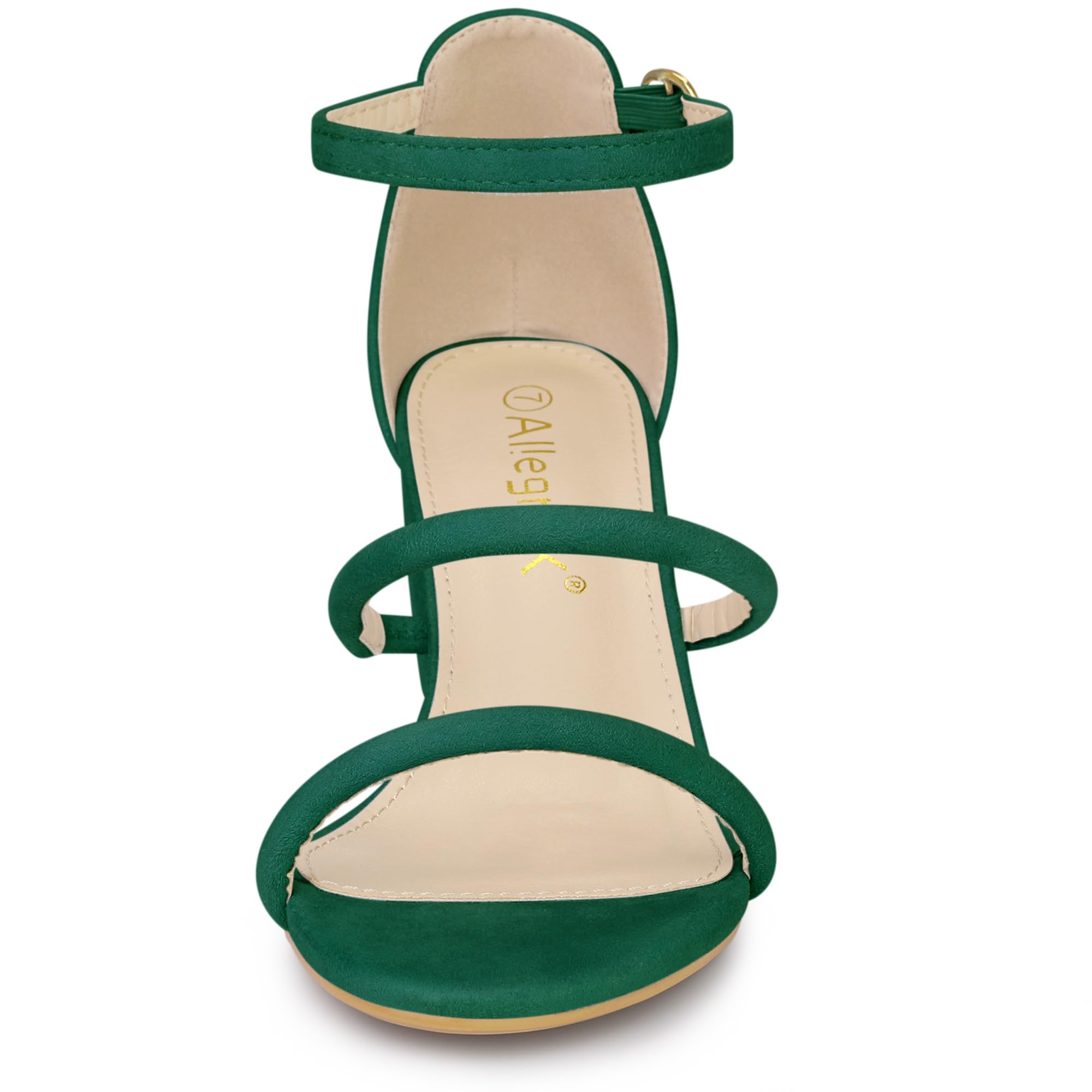 Allegra K Women's Open Toe Ankle Strap Chunky Heel Sandals - Comfortable Summer Dressy Shoes for Weddings, Parties & Date Nights